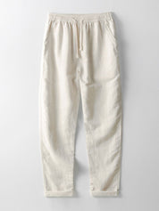 V Neck Linen Rayon Blend Shirt & Straight Leg Linen Pants