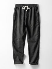 V Neck Linen Rayon Blend Shirt & Straight Leg Linen Pants