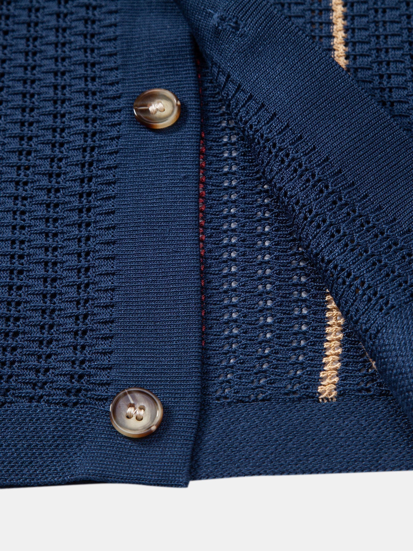 Stripe Crochet Button Up Shirt & Straight Leg Linen Pants