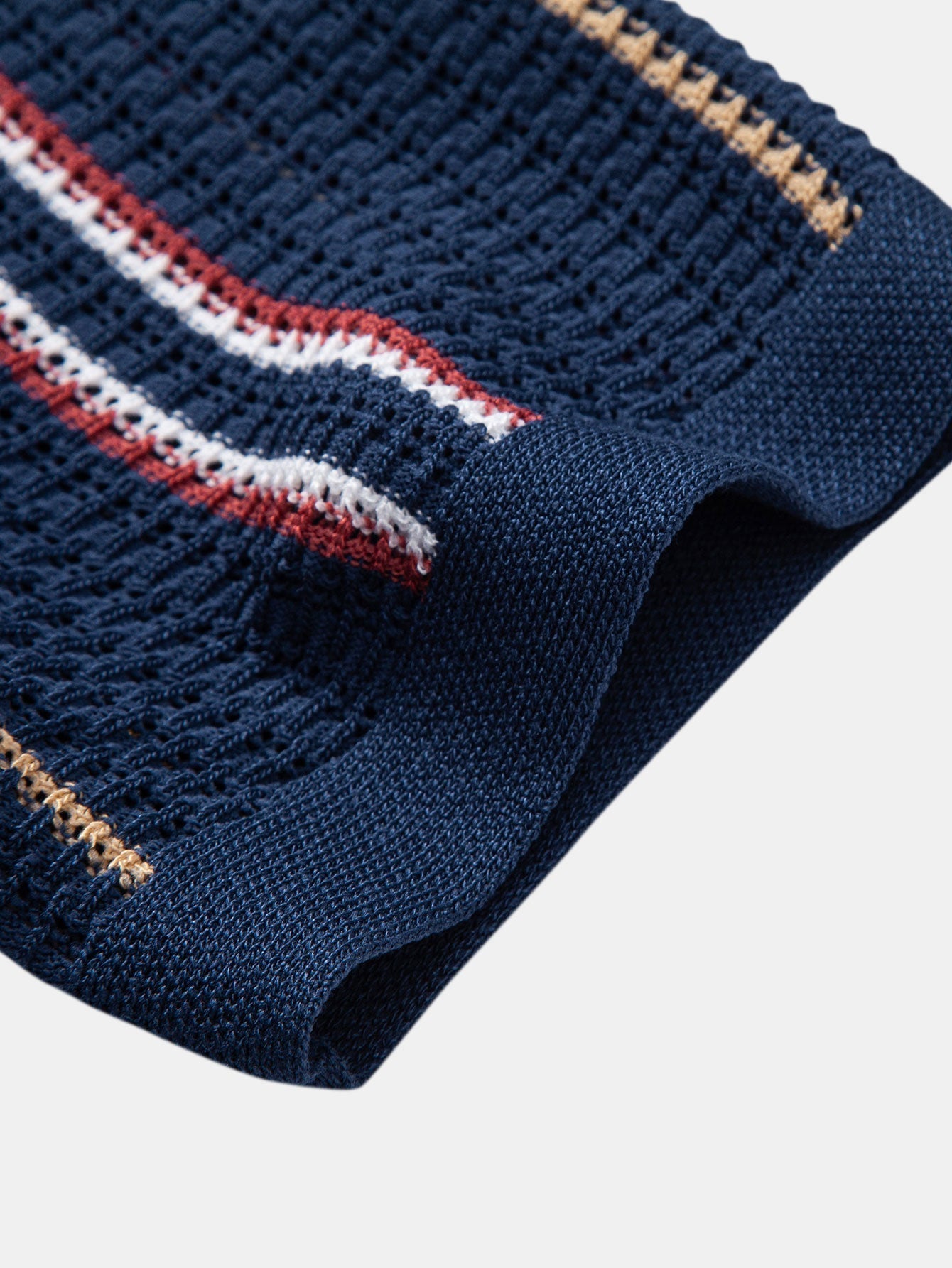 Stripe Crochet Button Up Shirt & Straight Leg Linen Pants