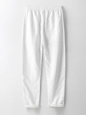 Short Sleeve Stand Collar Shirt & Straight Leg Linen Pants